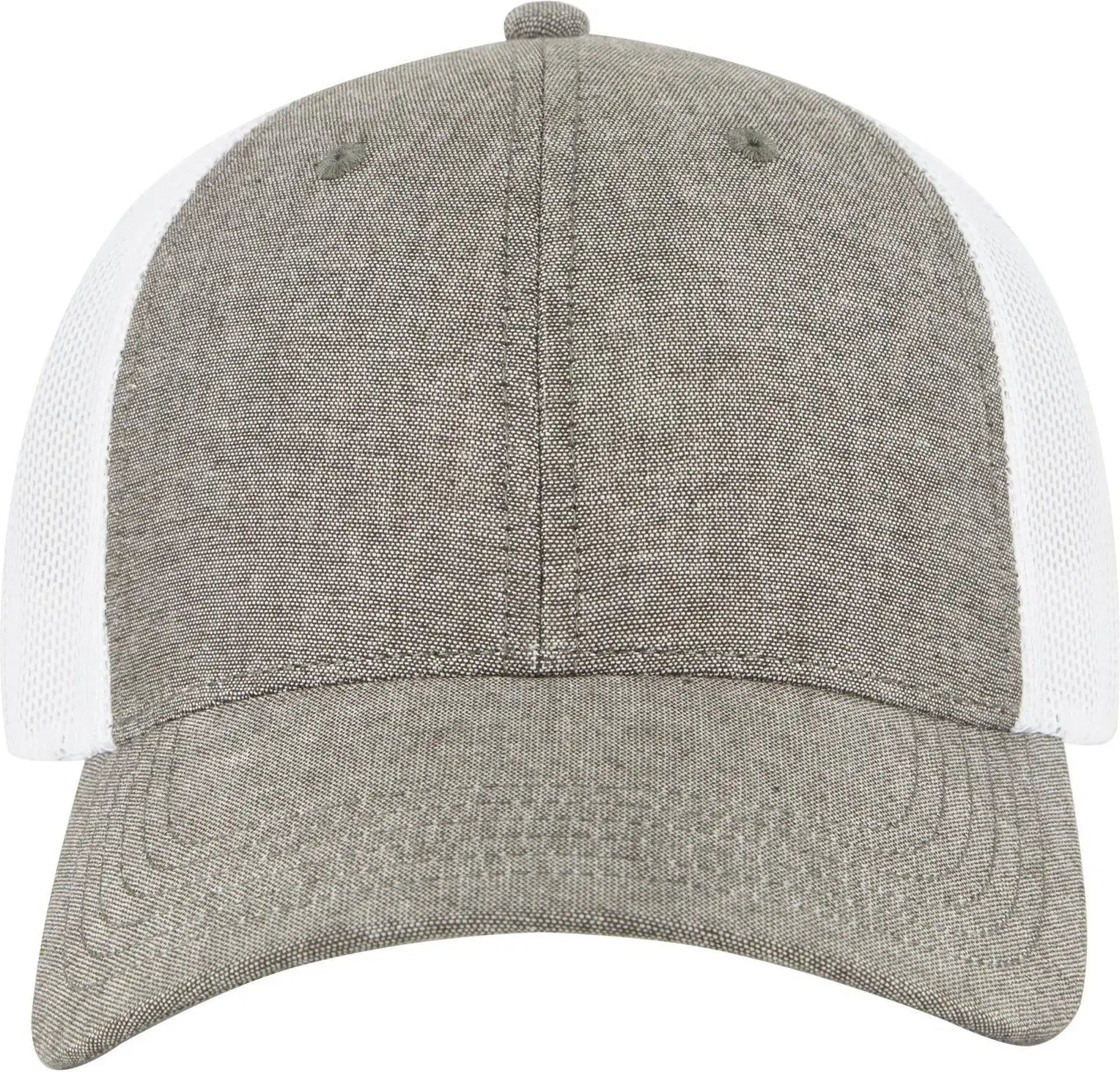 Otto 83-473 6 Panel Low Profile Mesh Back Trucker Cap - Ch.gry/wht - 1/2’’ - 7 5/8’’