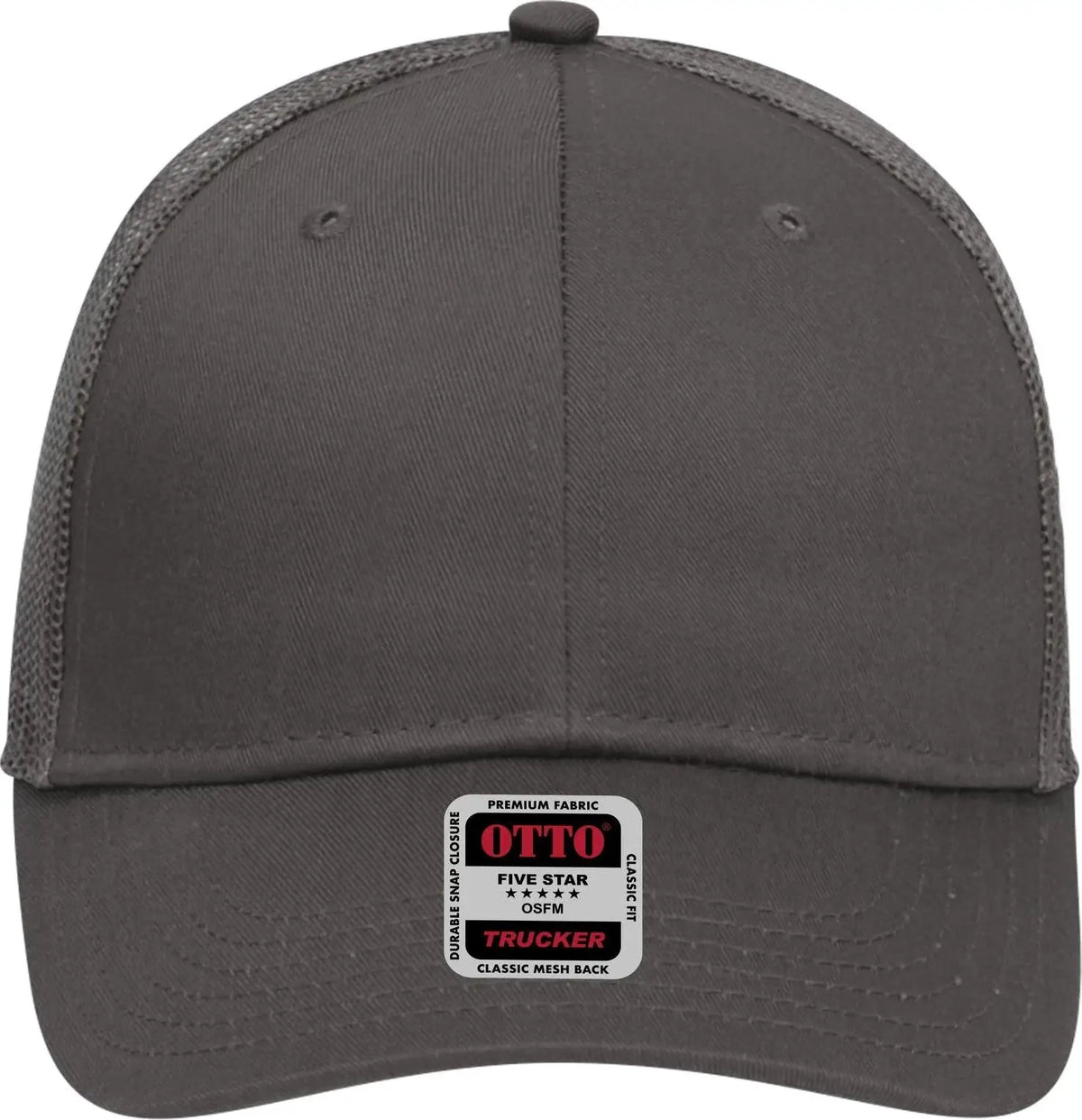 Otto 83-473 6 Panel Low Profile Mesh Back Trucker Cap - Char. Gray