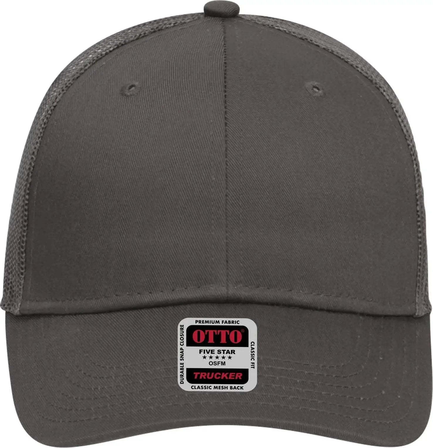 Otto 83-473 6 Panel Low Profile Mesh Back Trucker Cap - Char. Gray