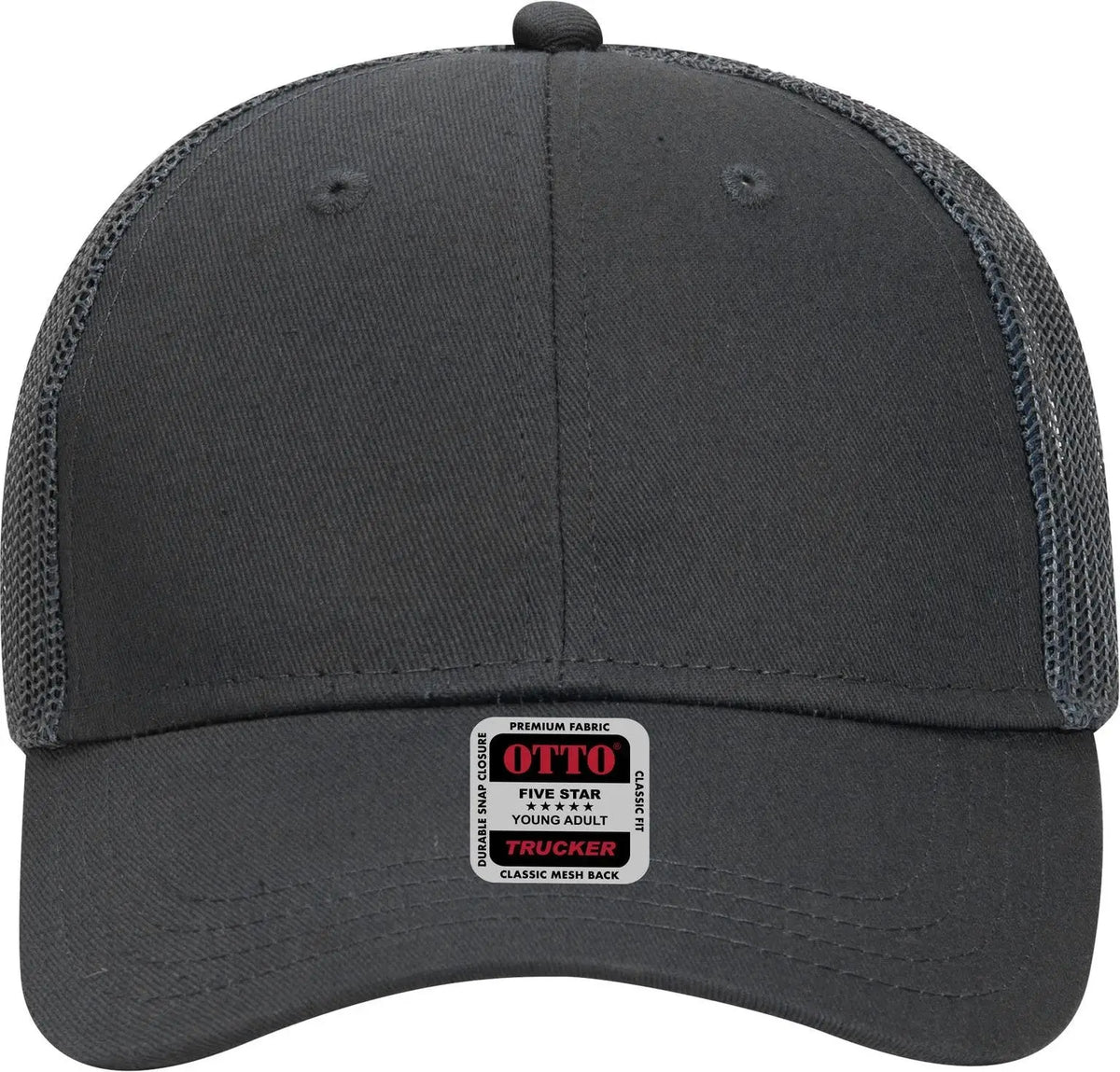 Otto 83-473 6 Panel Low Profile Mesh Back Trucker Cap - Char. Gray