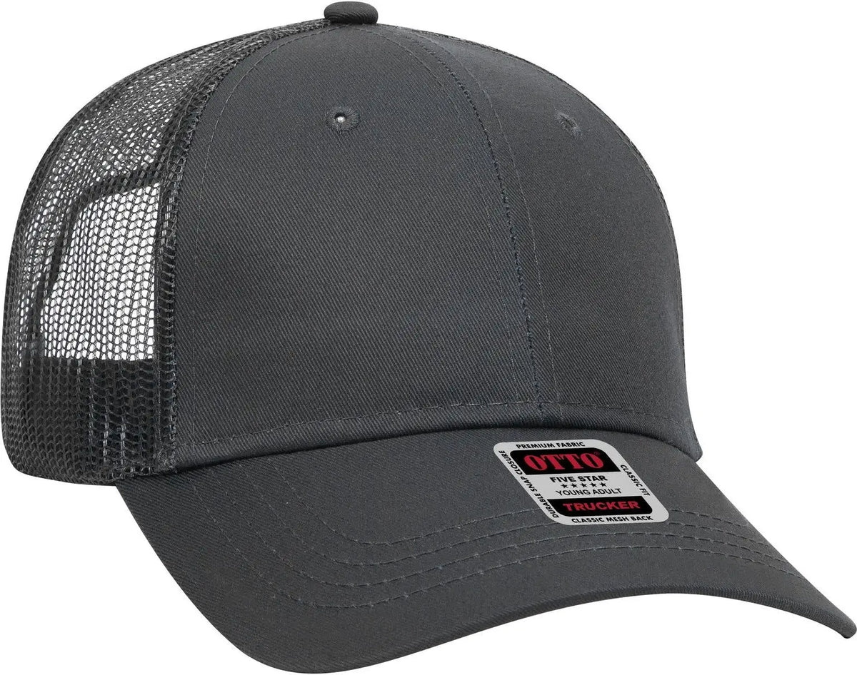 Otto 83-473 6 Panel Low Profile Mesh Back Trucker Cap - Char. Gray