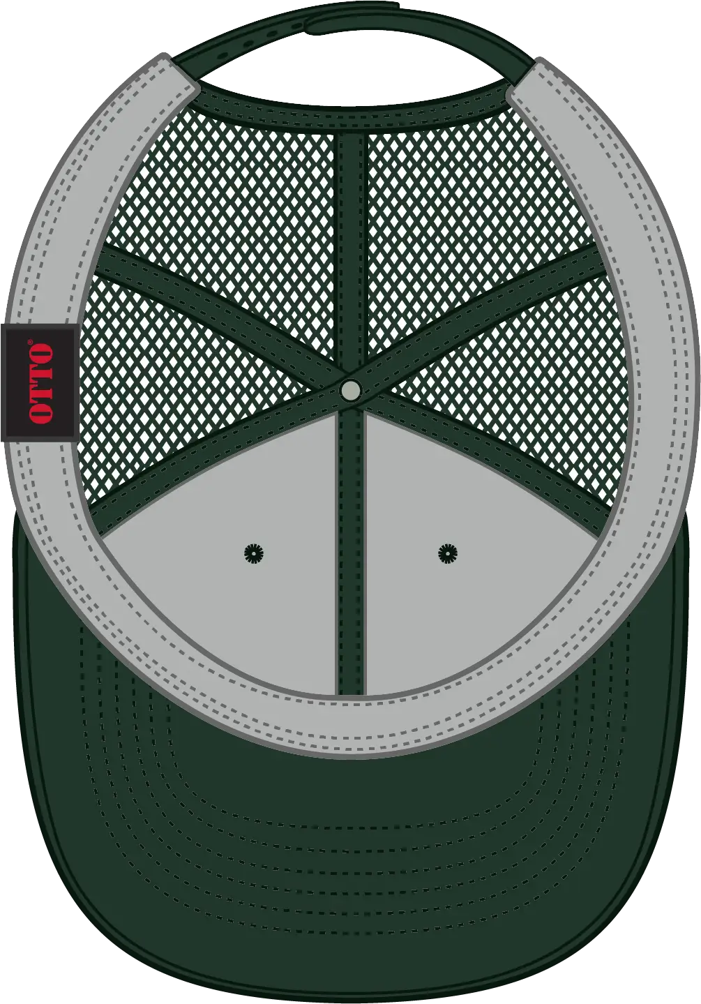 Otto 83-473 6 Panel Low Profile Mesh Back Trucker Cap - Dk. Green - 1/2’’ - 7 5/8’’
