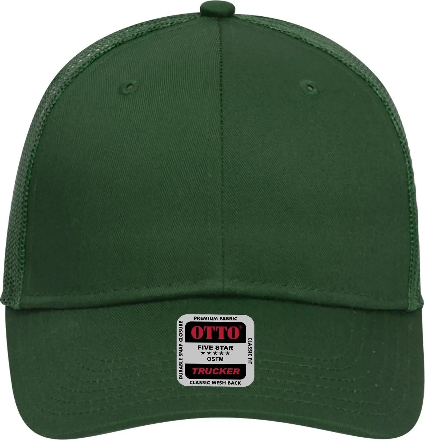 Otto 83-473 6 Panel Low Profile Mesh Back Trucker Cap - Dk. Green - 1/2’’ - 7 5/8’’