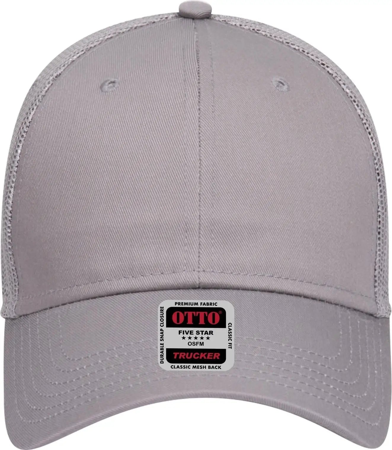 Otto 83-473 6 Panel Low Profile Mesh Back Trucker Cap - Gray - 1/2’’ - 7 5/8’’