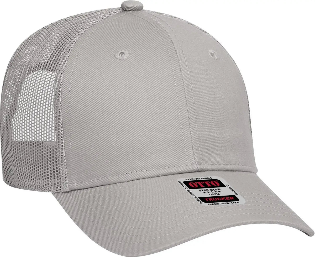 Otto 83-473 6 Panel Low Profile Mesh Back Trucker Cap - Gray - 1/2’’ - 7 5/8’’