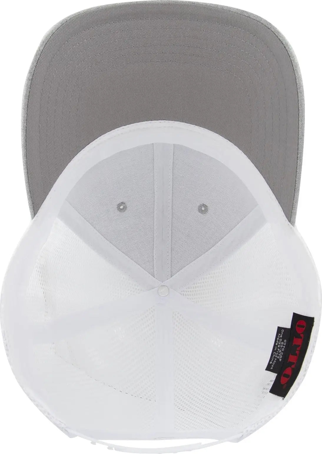 Otto 83-473 6 Panel Low Profile Mesh Back Trucker Cap - H. Gry/h. Gry/wht - 1/2’’ - 7 5/8’’