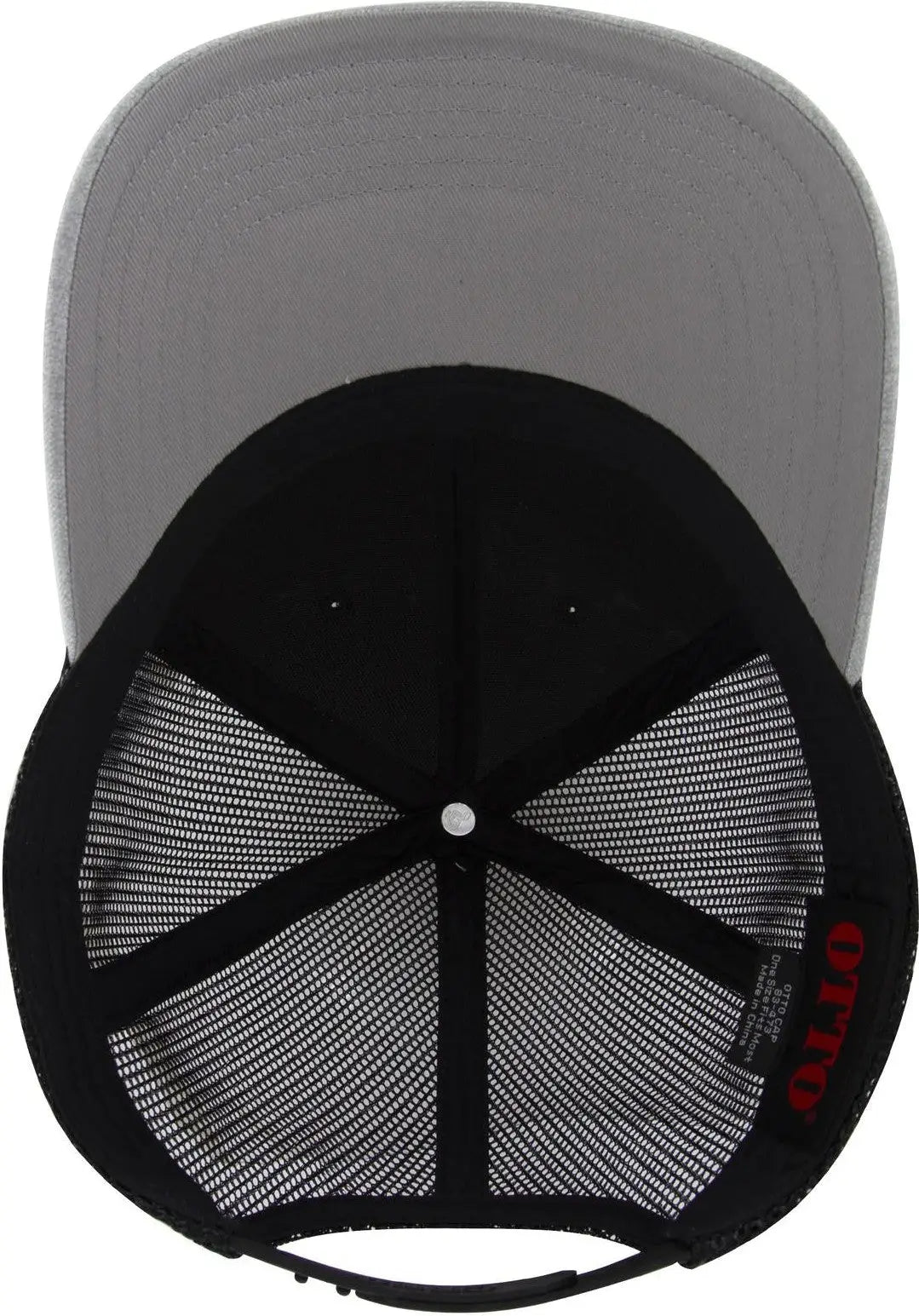 Otto 83-473 6 Panel Low Profile Mesh Back Trucker Cap - H. Gry/h. Gry/blk - 1/2’’ - 7 5/8’’