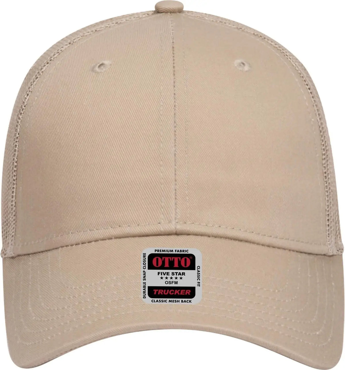 Otto 83-473 6 Panel Low Profile Mesh Back Trucker Cap - Khaki