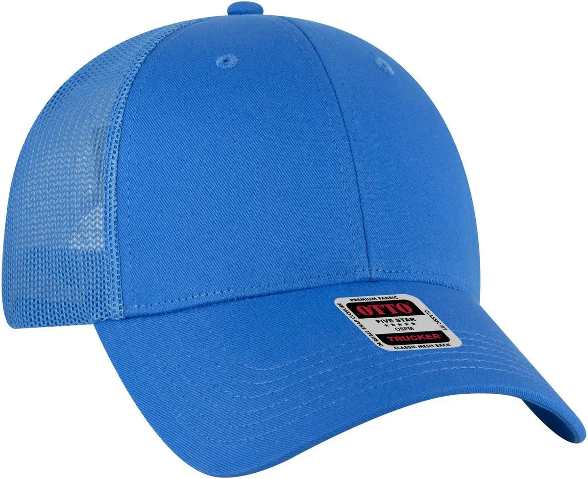 Otto 83-473 6 Panel Low Profile Mesh Back Trucker Cap - Lake Blue