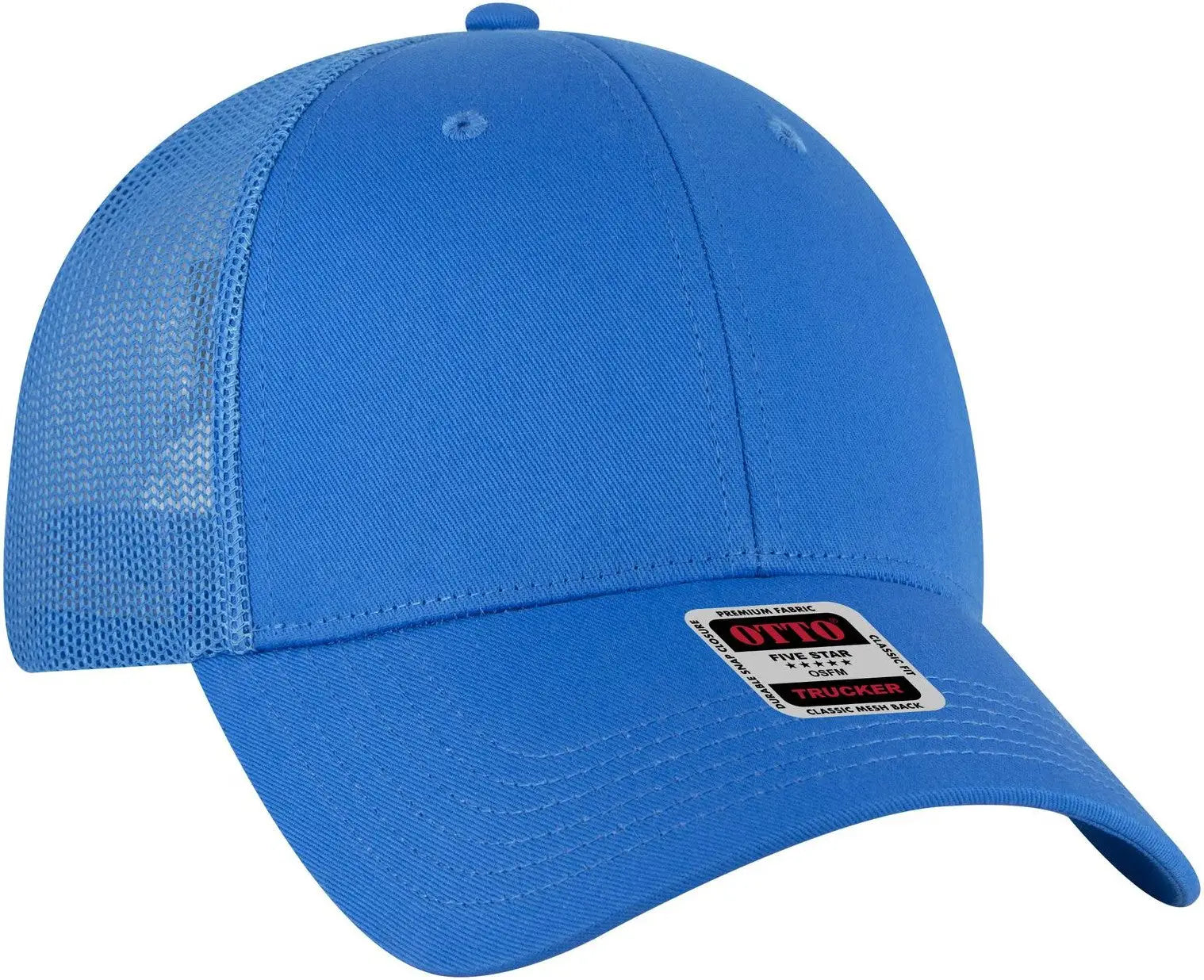 Otto 83-473 6 Panel Low Profile Mesh Back Trucker Cap - Lake Blue