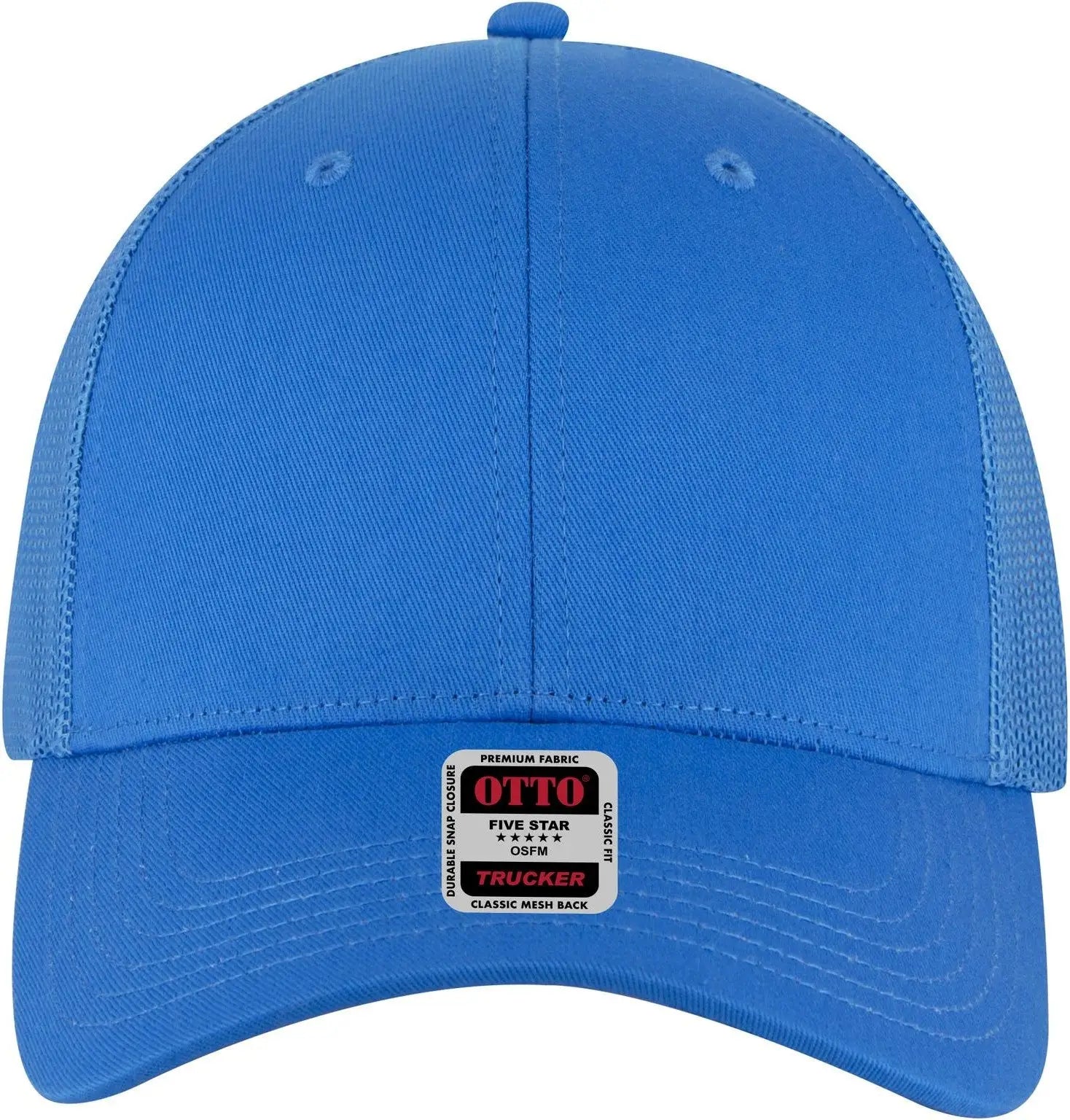 Otto 83-473 6 Panel Low Profile Mesh Back Trucker Cap - Lake Blue
