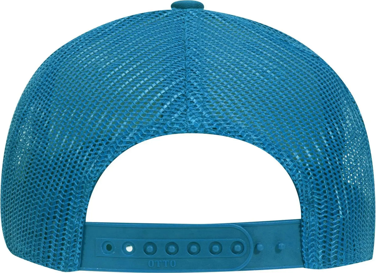 Otto 83-473 6 Panel Low Profile Mesh Back Trucker Cap - Lake Blue