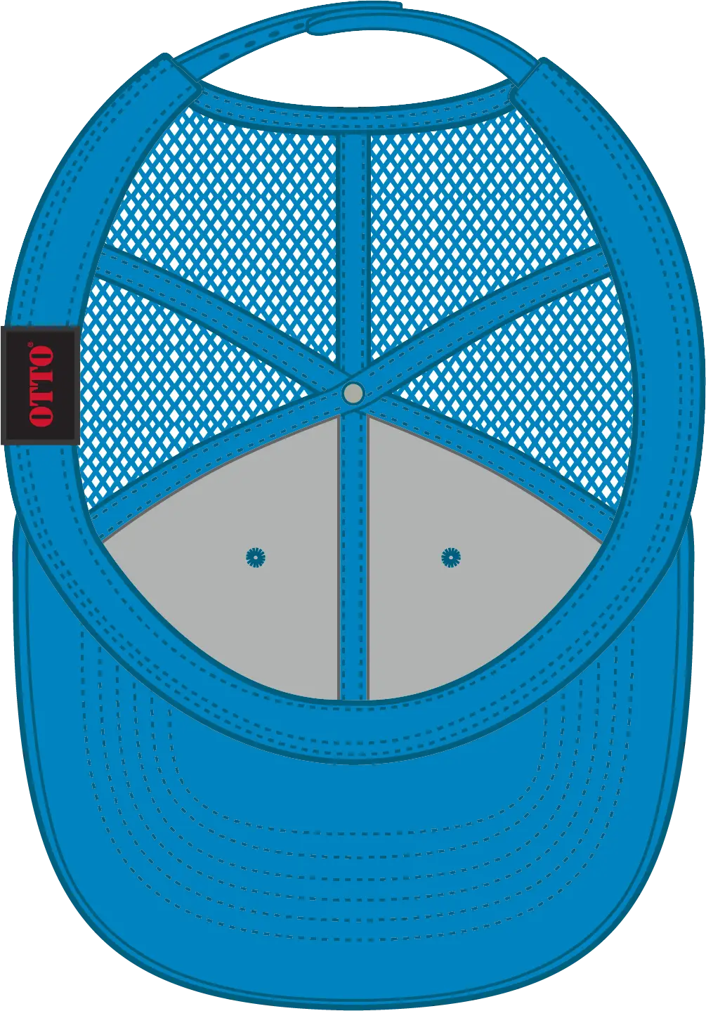Otto 83-473 6 Panel Low Profile Mesh Back Trucker Cap - Lake Blue