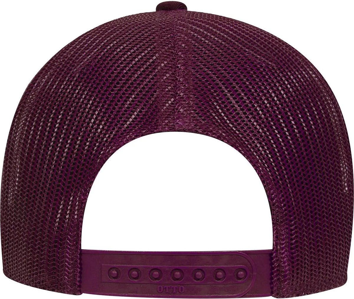 Otto 83-473 6 Panel Low Profile Mesh Back Trucker Cap - Maroon - 1/2’’ - 7 5/8’’