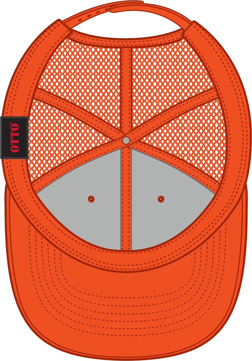 Otto 83-473 6 Panel Low Profile Mesh Back Trucker Cap - N. Orange - 1/2’’ - 7 5/8’’