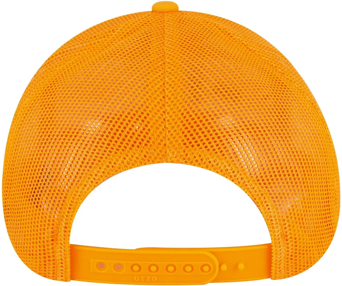 Otto 83-473 6 Panel Low Profile Mesh Back Trucker Cap - N. Orange - 1/2’’ - 7 5/8’’