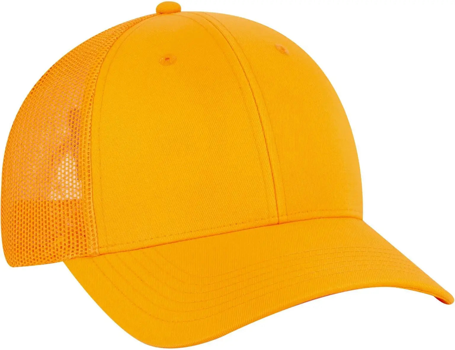 Otto 83-473 6 Panel Low Profile Mesh Back Trucker Cap - N. Orange - 1/2’’ - 7 5/8’’