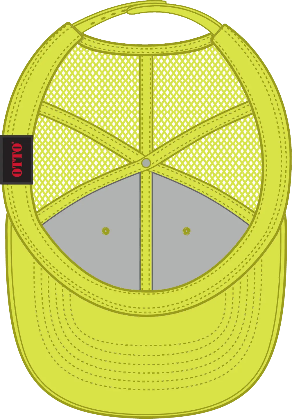 Otto 83-473 6 Panel Low Profile Mesh Back Trucker Cap - N. Yellow - 1/2’’ - 7 5/8’’