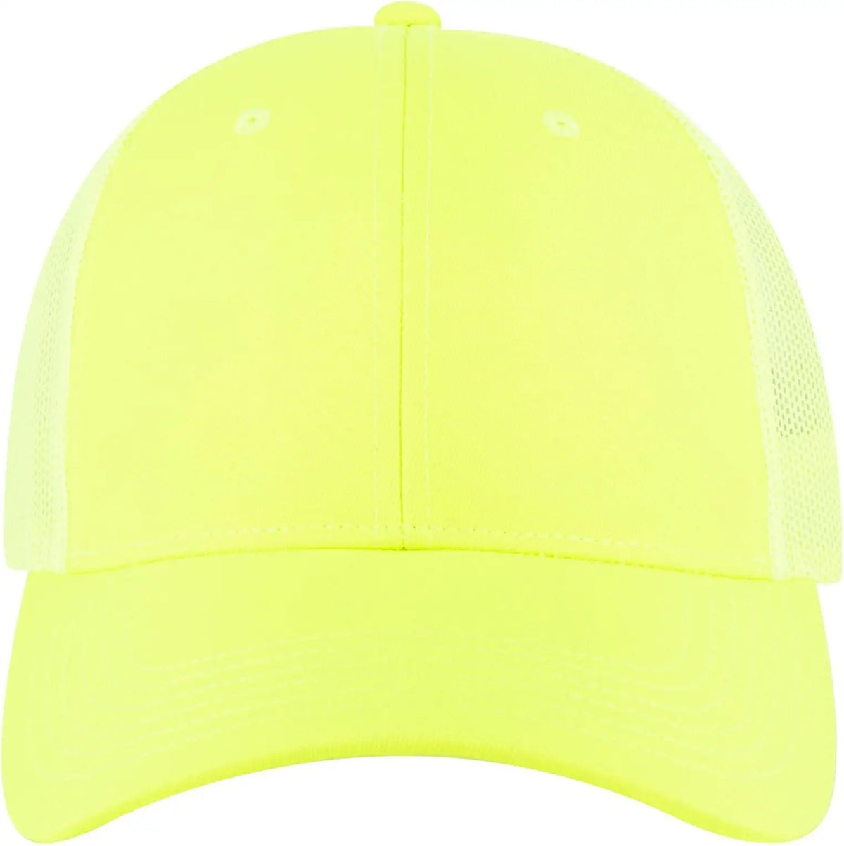 Otto 83-473 6 Panel Low Profile Mesh Back Trucker Cap - N. Yellow - 1/2’’ - 7 5/8’’
