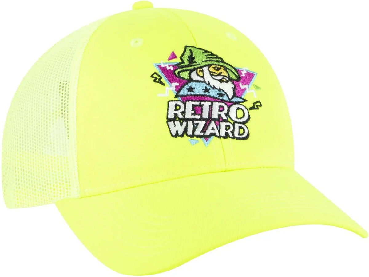 Otto 83-473 6 Panel Low Profile Mesh Back Trucker Cap - N. Yellow - 1/2’’ - 7 5/8’’