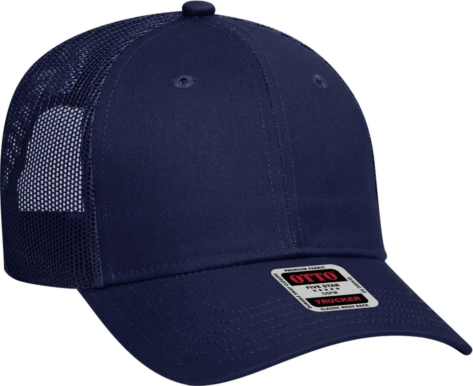 Otto 83-473 6 Panel Low Profile Mesh Back Trucker Cap - Navy