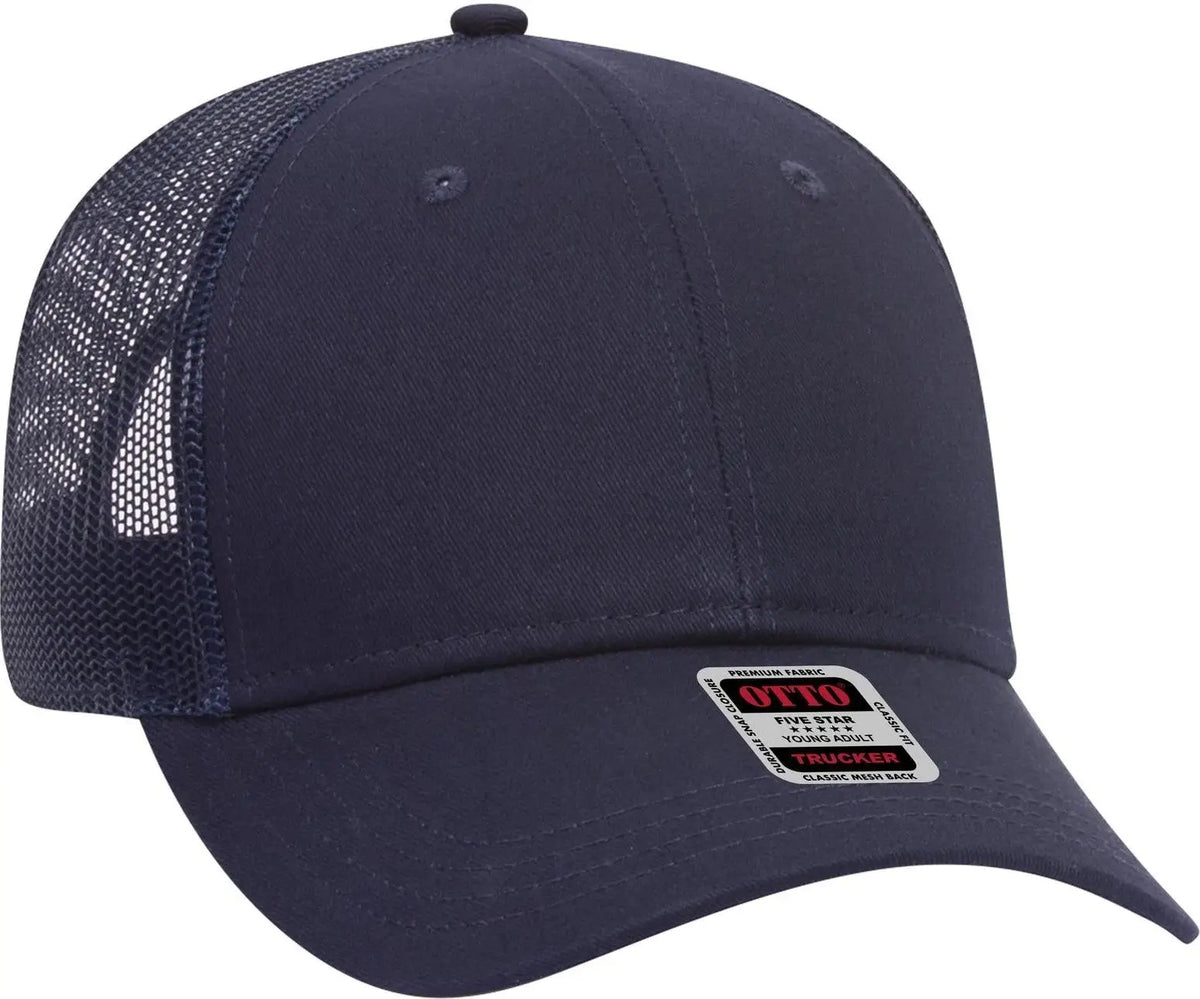 Otto 83-473 6 Panel Low Profile Mesh Back Trucker Cap - Navy