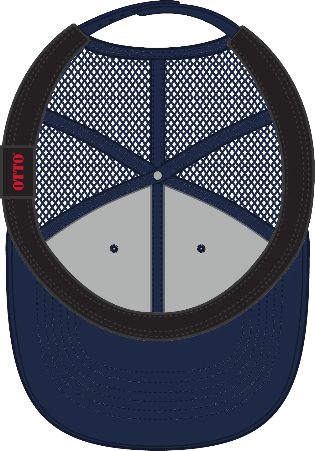 Otto 83-473 6 Panel Low Profile Mesh Back Trucker Cap - Navy