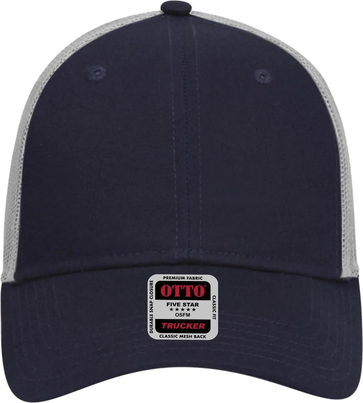 Otto 83-473 6 Panel Low Profile Mesh Back Trucker Cap - Nvy/nvy/gry - 1/2’’ - 7 5/8’’