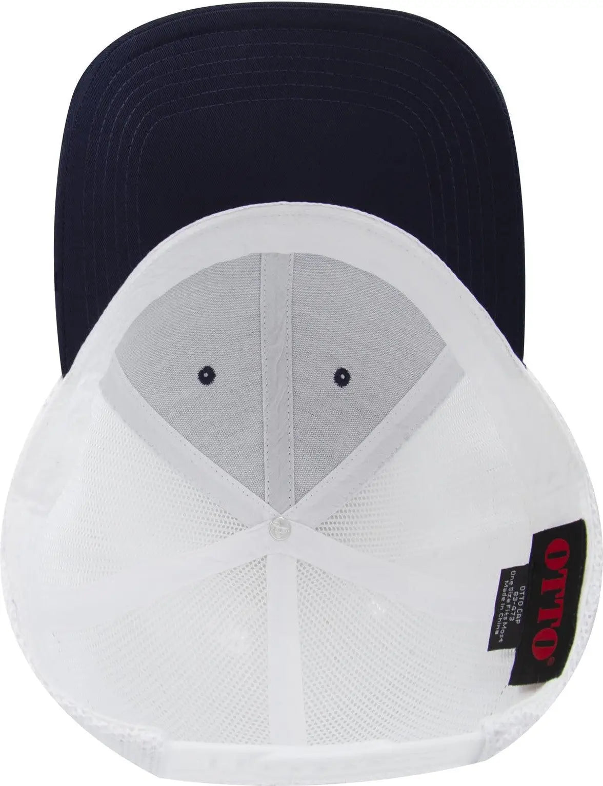 Otto 83-473 6 Panel Low Profile Mesh Back Trucker Cap - Nvy/nvy/wht - 1/2’’ - 7 5/8’’