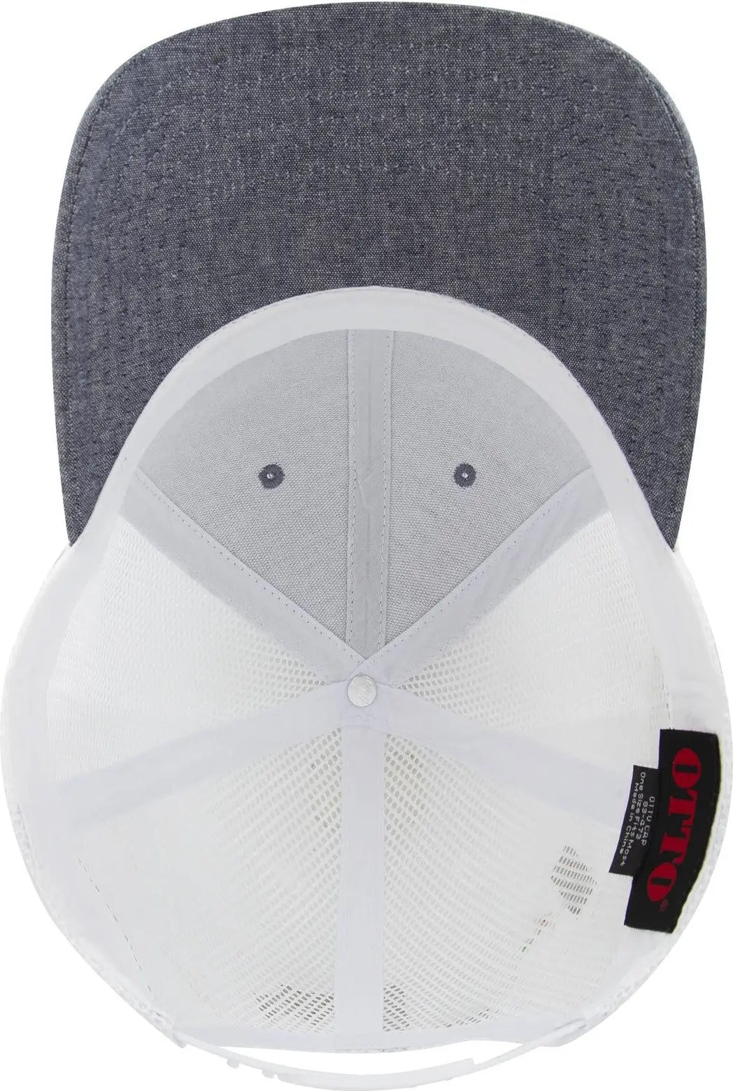 Otto 83-473 6 Panel Low Profile Mesh Back Trucker Cap - Nvy/wht - 1/2’’ - 7 5/8’’