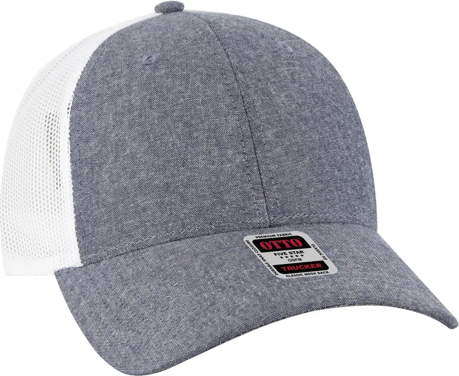 Otto 83-473 6 Panel Low Profile Mesh Back Trucker Cap - Nvy/wht - 1/2’’ - 7 5/8’’