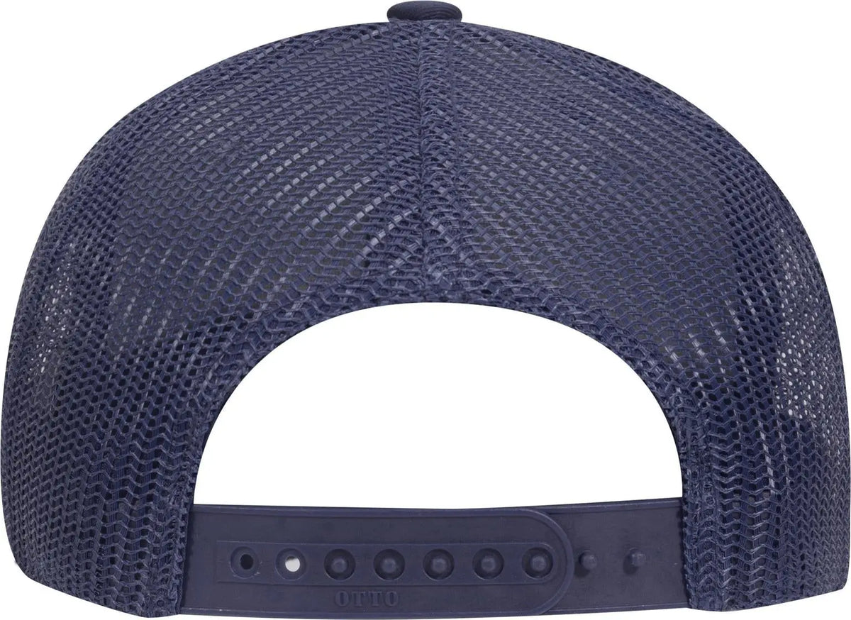 Otto 83-473 6 Panel Low Profile Mesh Back Trucker Cap - Nvy/wht/nvy