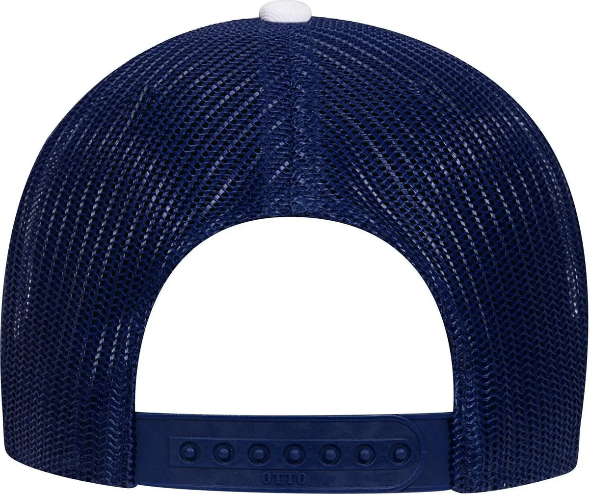 Otto 83-473 6 Panel Low Profile Mesh Back Trucker Cap - Nvy/wht/nvy