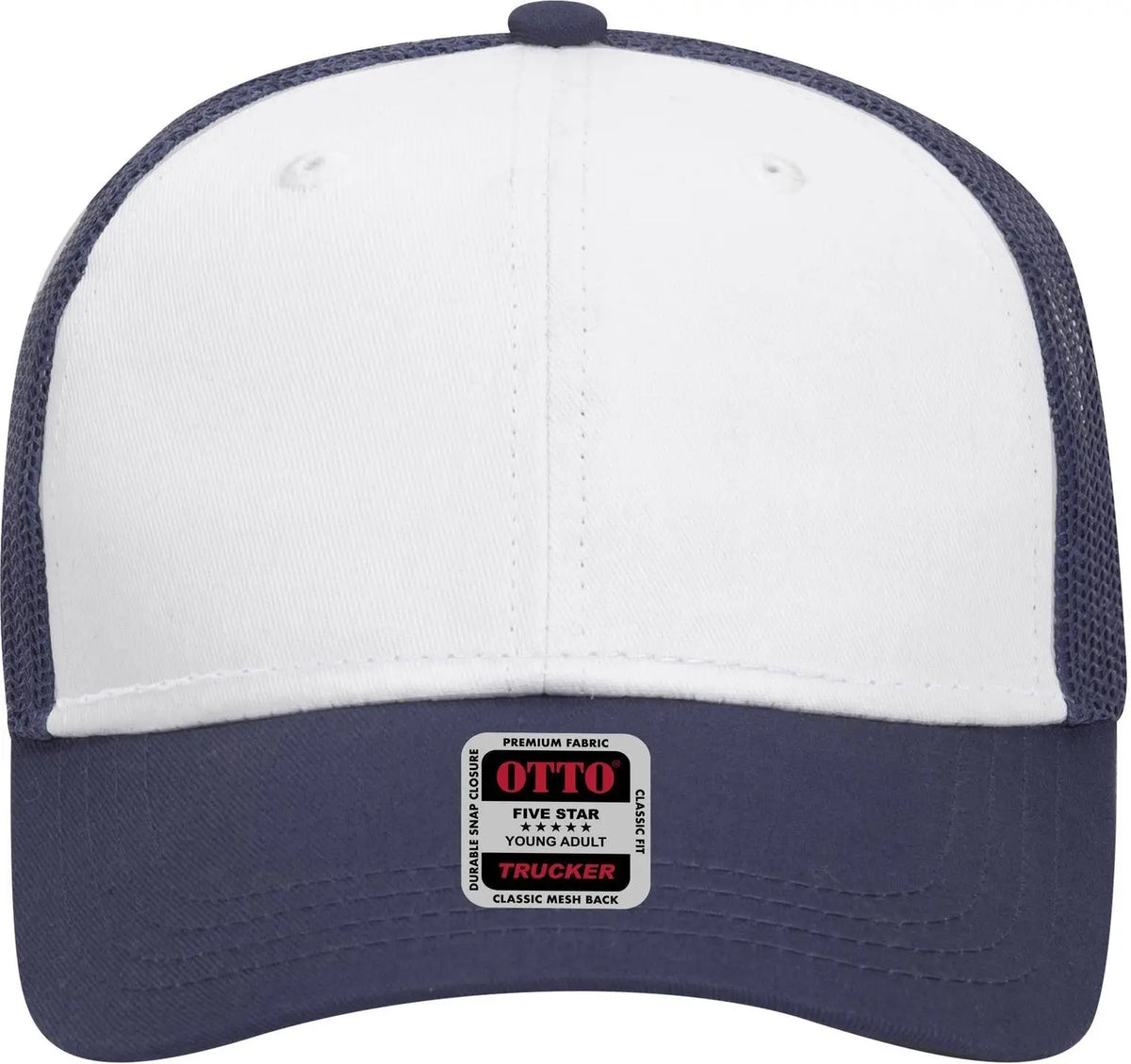 Otto 83-473 6 Panel Low Profile Mesh Back Trucker Cap - Nvy/wht/nvy