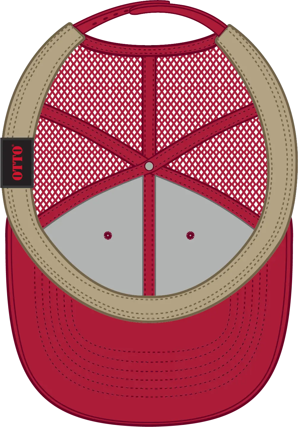 Otto 83-473 6 Panel Low Profile Mesh Back Trucker Cap - Red