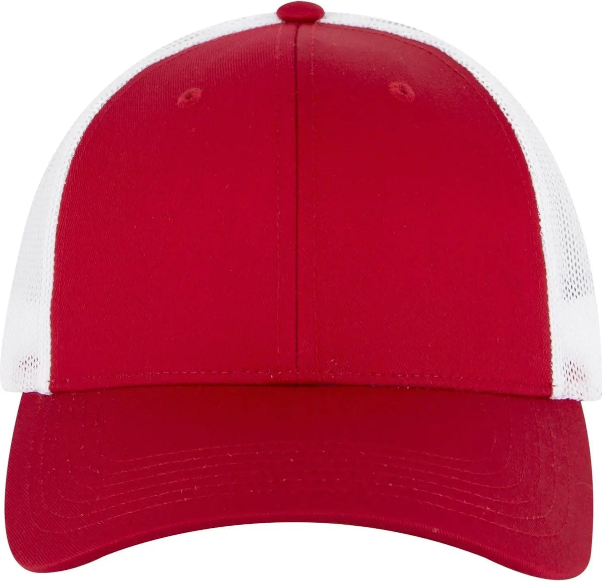 Otto 83-473 6 Panel Low Profile Mesh Back Trucker Cap - Red/red/wht - 1/2’’ - 7 5/8’’