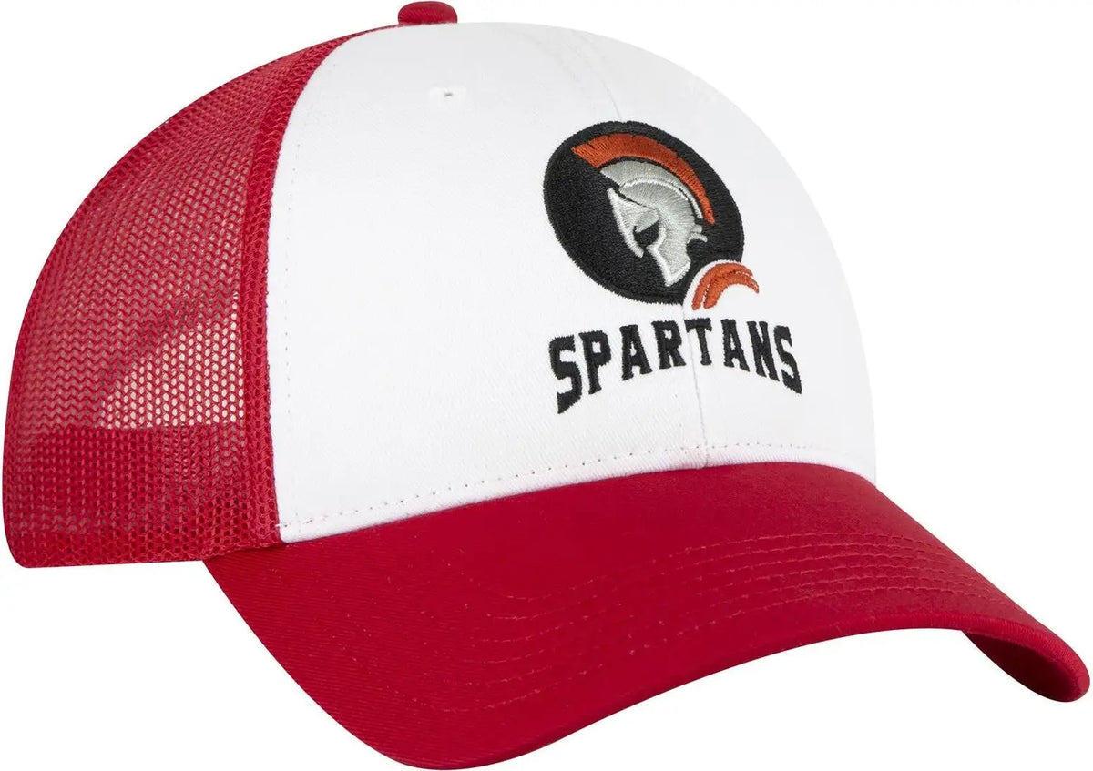 Otto 83-473 6 Panel Low Profile Mesh Back Trucker Cap - Red/wht/red