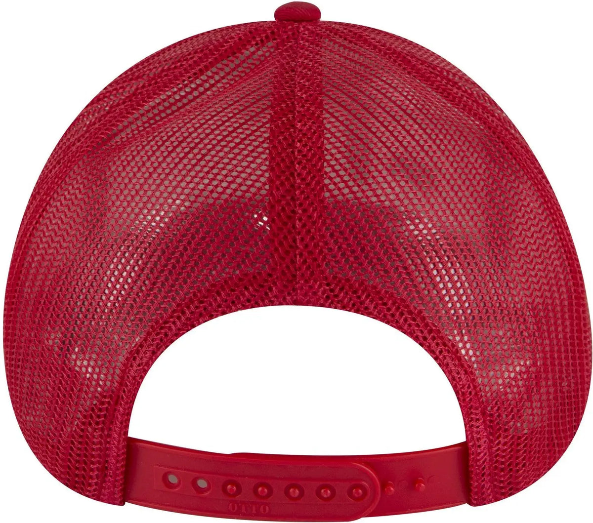 Otto 83-473 6 Panel Low Profile Mesh Back Trucker Cap - Red/wht/red