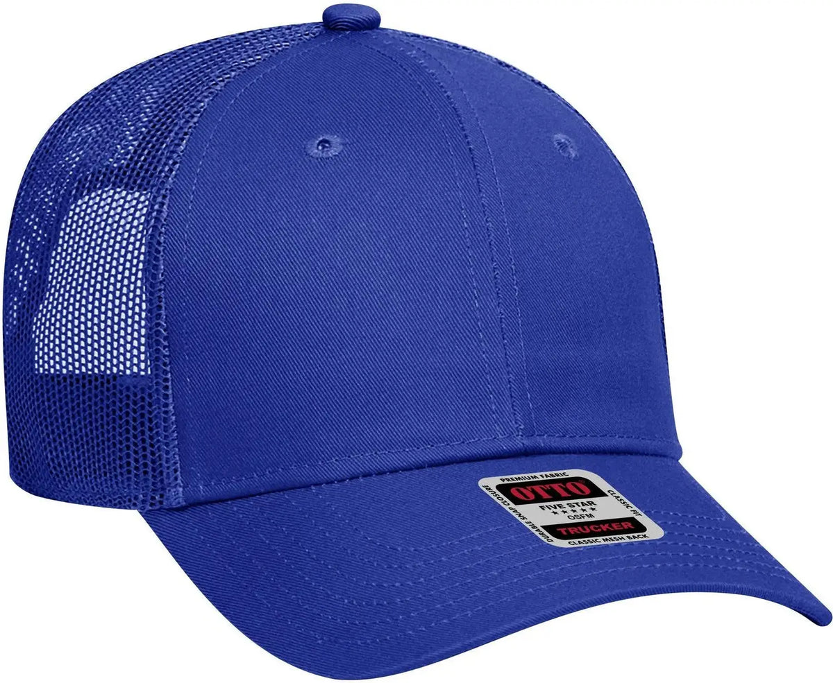 Otto 83-473 6 Panel Low Profile Mesh Back Trucker Cap - Royal