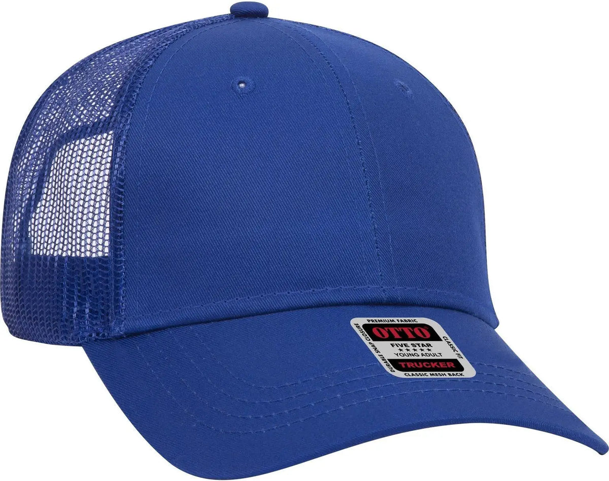 Otto 83-473 6 Panel Low Profile Mesh Back Trucker Cap - Royal
