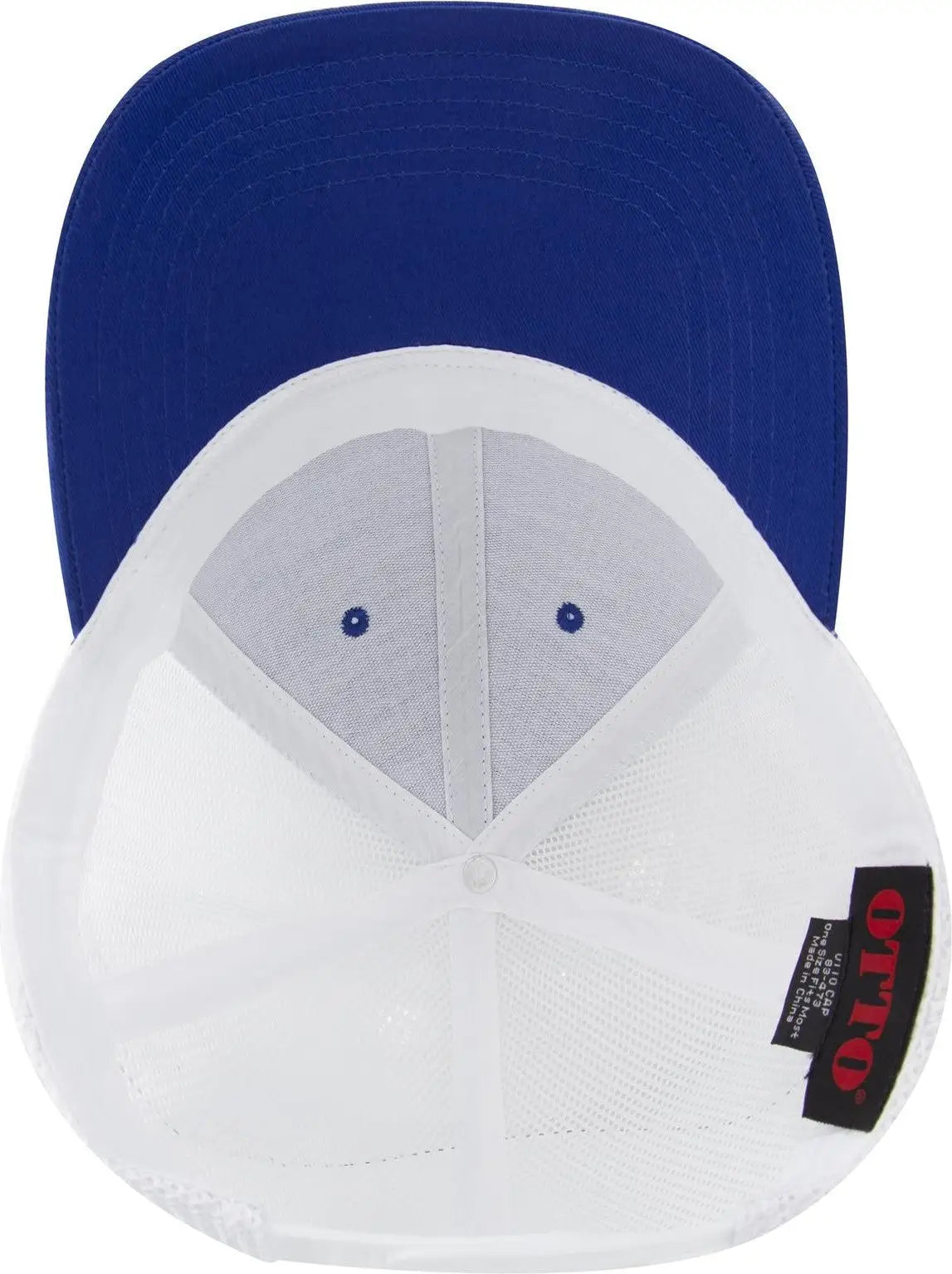 Otto 83-473 6 Panel Low Profile Mesh Back Trucker Cap - Ryl/ryl/wht - 1/2’’ - 7 5/8’’