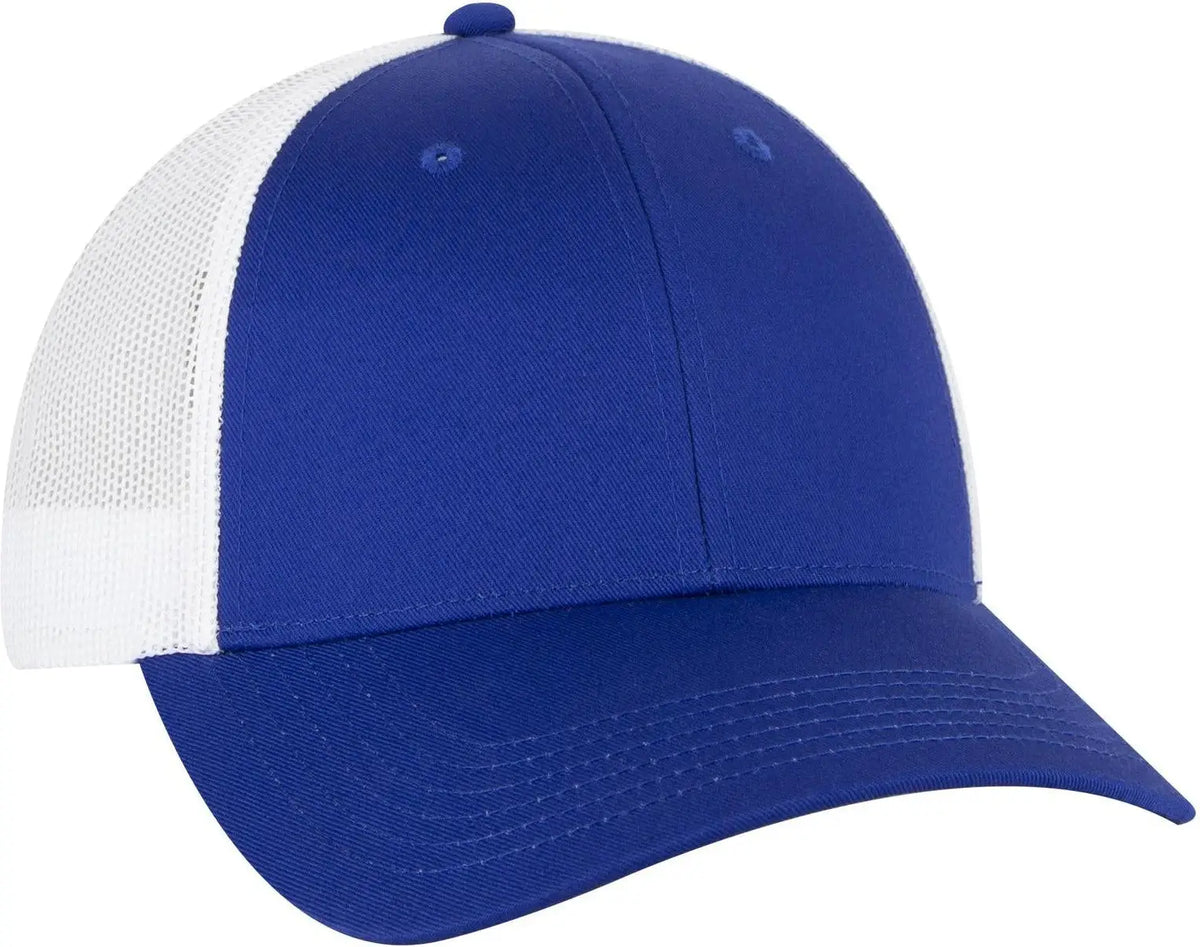 Otto 83-473 6 Panel Low Profile Mesh Back Trucker Cap - Ryl/ryl/wht - 1/2’’ - 7 5/8’’