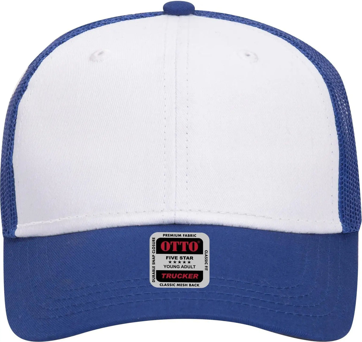 Otto 83-473 6 Panel Low Profile Mesh Back Trucker Cap - Ryl/wht/ryl