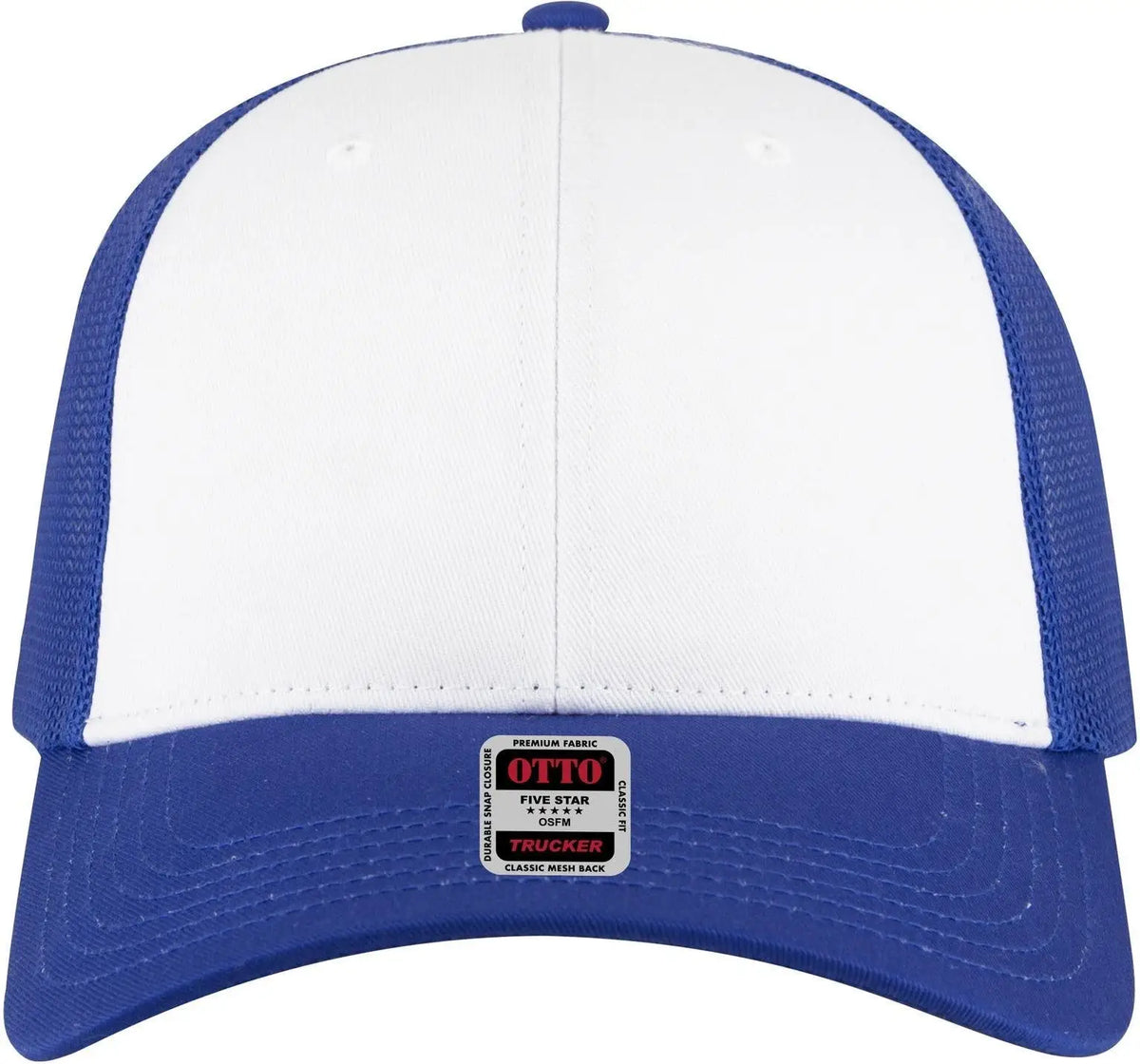 Otto 83-473 6 Panel Low Profile Mesh Back Trucker Cap - Ryl/wht/ryl