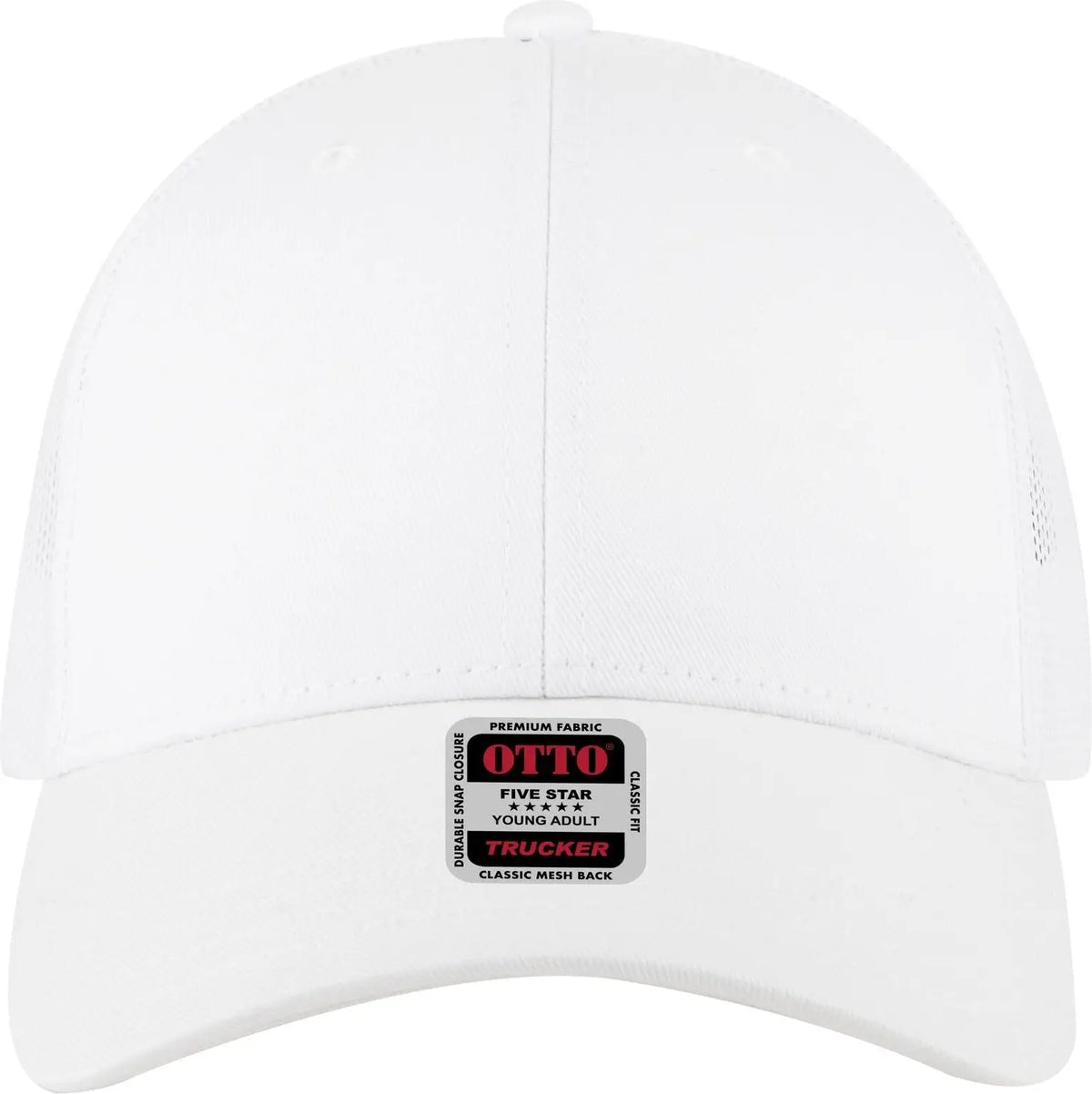 Otto 83-473 6 Panel Low Profile Mesh Back Trucker Cap - White