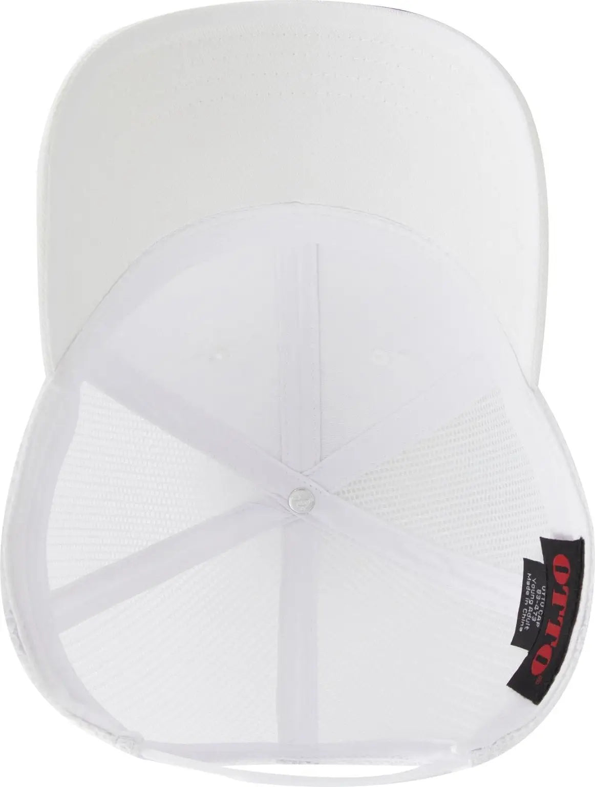 Otto 83-473 6 Panel Low Profile Mesh Back Trucker Cap - White