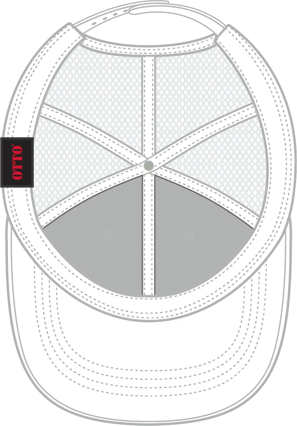 Otto 83-473 6 Panel Low Profile Mesh Back Trucker Cap - White
