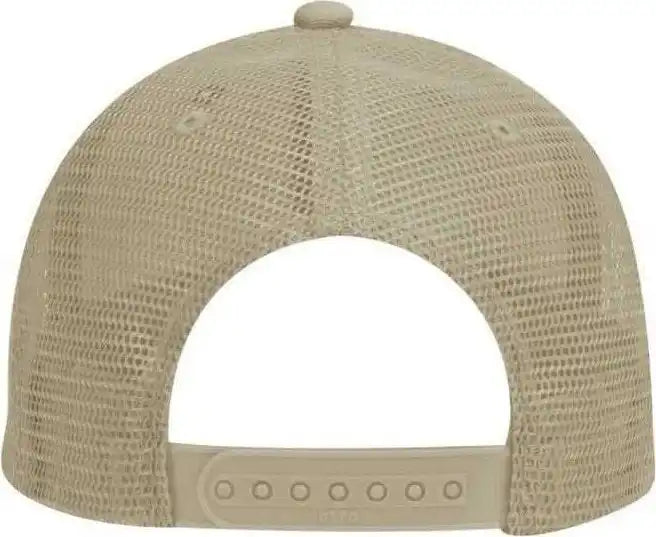 Otto 83-473 Cotton Twill Low Profile Pro Style Mesh Back Cap with 6 Embroidered Eyelets - Khaki - one Size Fits Most