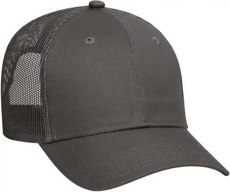 Otto 83-473 Cotton Twill Low Profile Pro Style Mesh Back Cap with 6 Embroidered Eyelets - Charcoal Gray - Dark