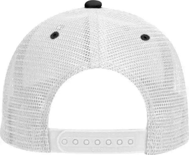 Otto 83-473 Cotton Twill Low Profile Pro Style Mesh Back Cap with 6 Embroidered Eyelets - Black White - one Size Fits